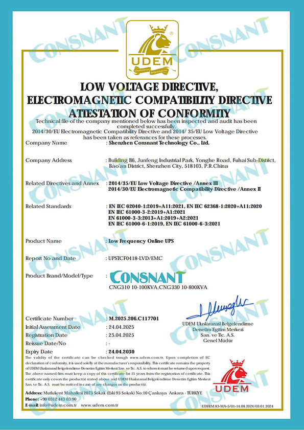 Low Frequency Online UPS-CE Certification